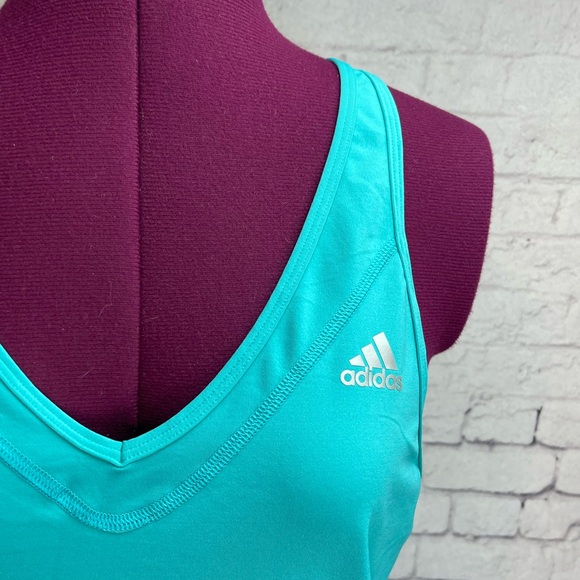 Adidas size large light teal athletic tank top - Picture 2 of 6